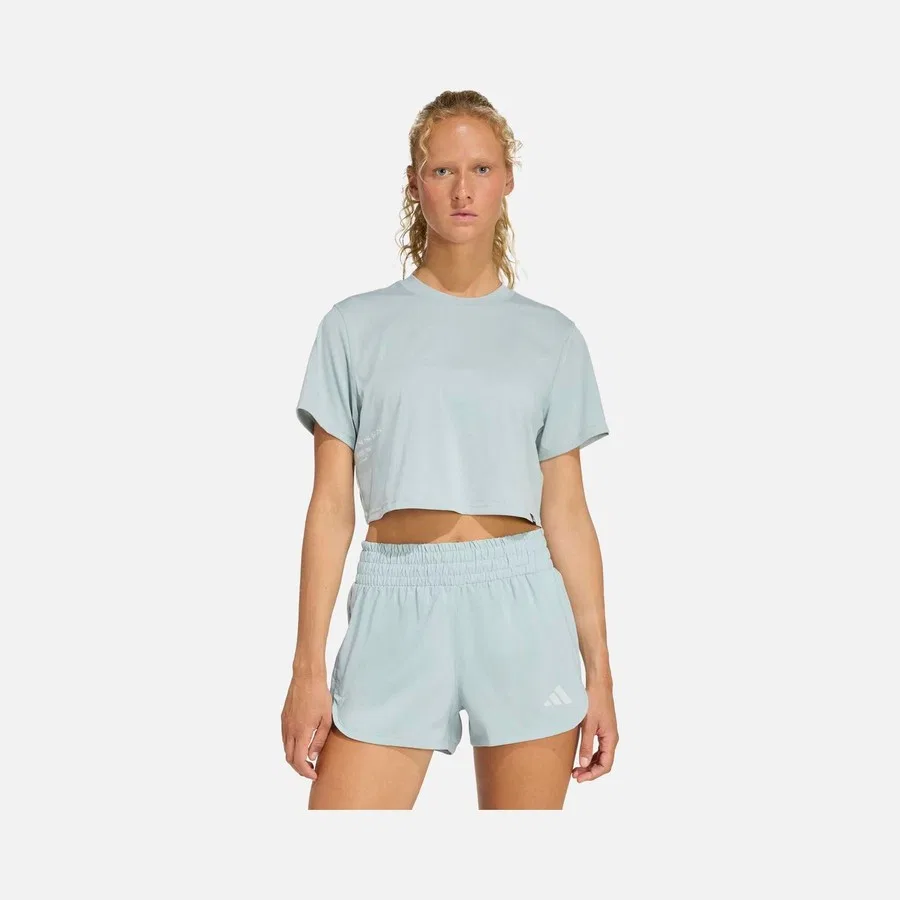 Женская футболка с принтом Climacool Primelift Graphic Crop adidas, Черный