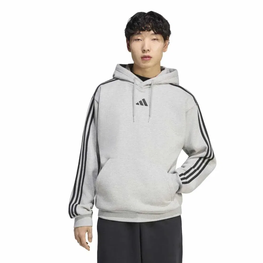 Мужской худи с флисом Adidas 3 Stripes Fleece, Grey