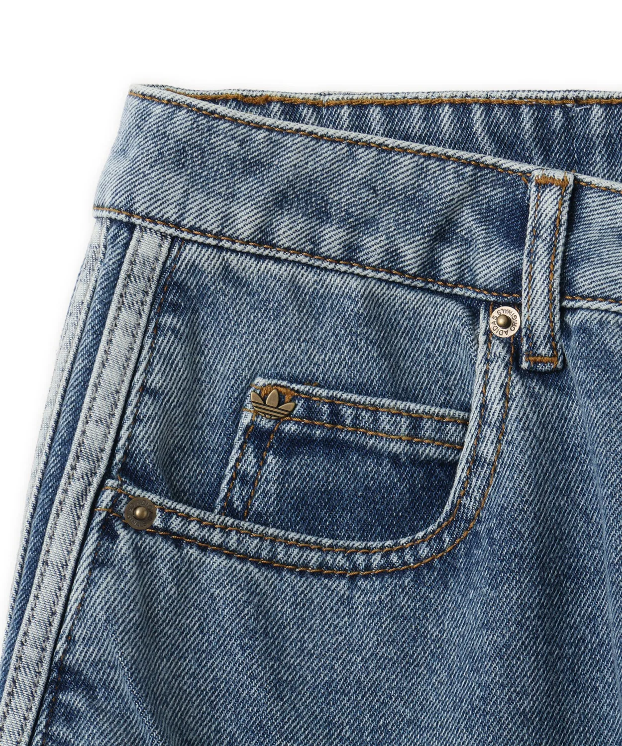 Женские джинсы свободного кроя с высокой посадкой High Rise Barrel Leg Denim Pant Adidas, Light Indigo Blue — фото 4