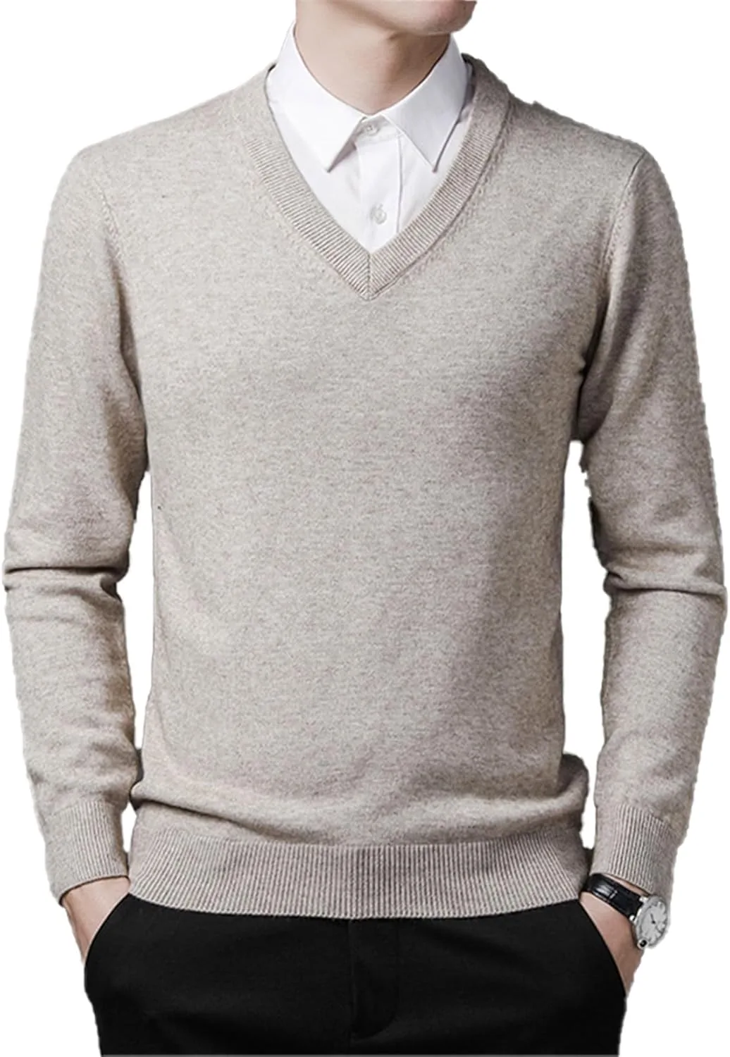 

Мужской свитер V-образным вырезом Slim Fit UNeedVog