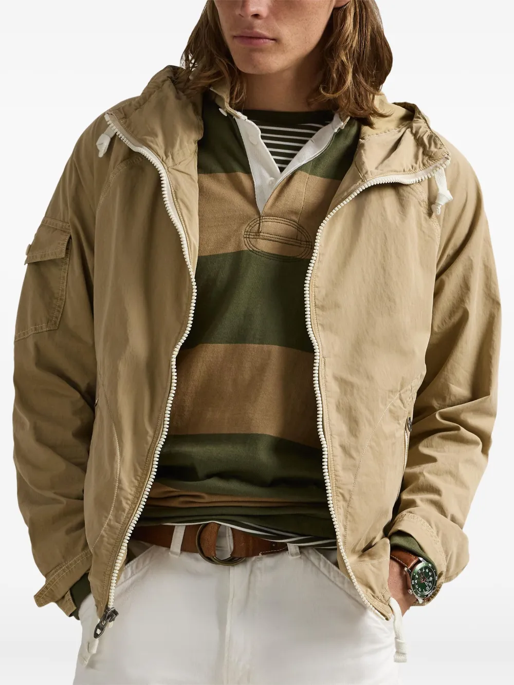 

Куртка-бомбер из нейлона с капюшоном POLO RALPH LAUREN, нейтральный
