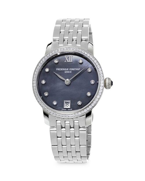 

Узкие часы, 30 мм Frederique Constant, цвет Silver