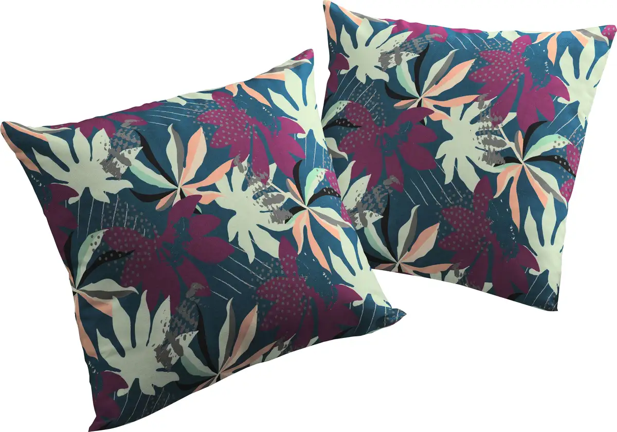 

Декоративная подушка Адам "Джунгли", сертификат GOTS - чехол на подушку без наполнения, 1 шт Adam 40х60 см, фиолетовый/синий