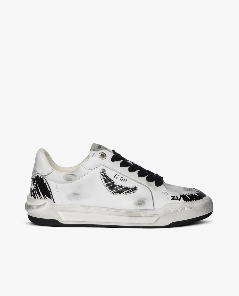 Женские спортивные кроссовки Basses Fly Wings из белой кожи Zadig & Voltaire, белый