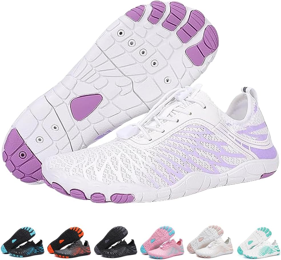 

Кроссовки для походов для женщин и мужчин, профессиональная здоровая и противоскользящая водная обувь для женщин и мужчин, кроссовки с широкой передней частью, кроссовки-ботинки унисекс Eleton, пурпурный