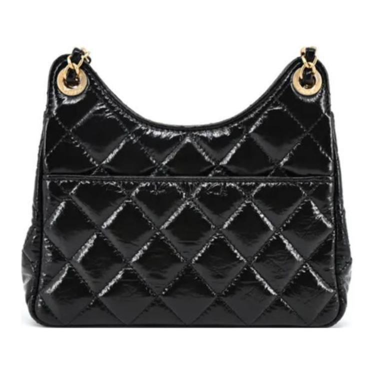 Кожаная сумка через плечо из телячьей кожи Trumpets женская черная CHANEL — фото 4