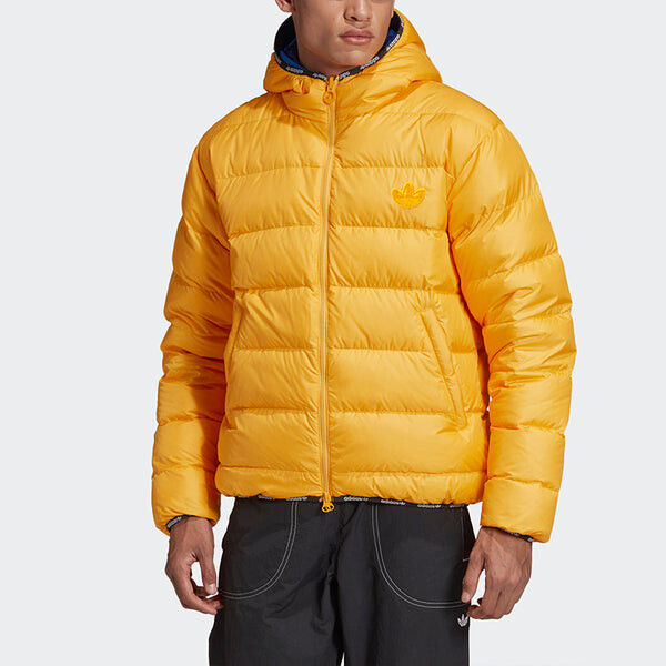 Пуховик adidas originals Sports Double Sided Down Jacket Yellow, желтый — фото 4