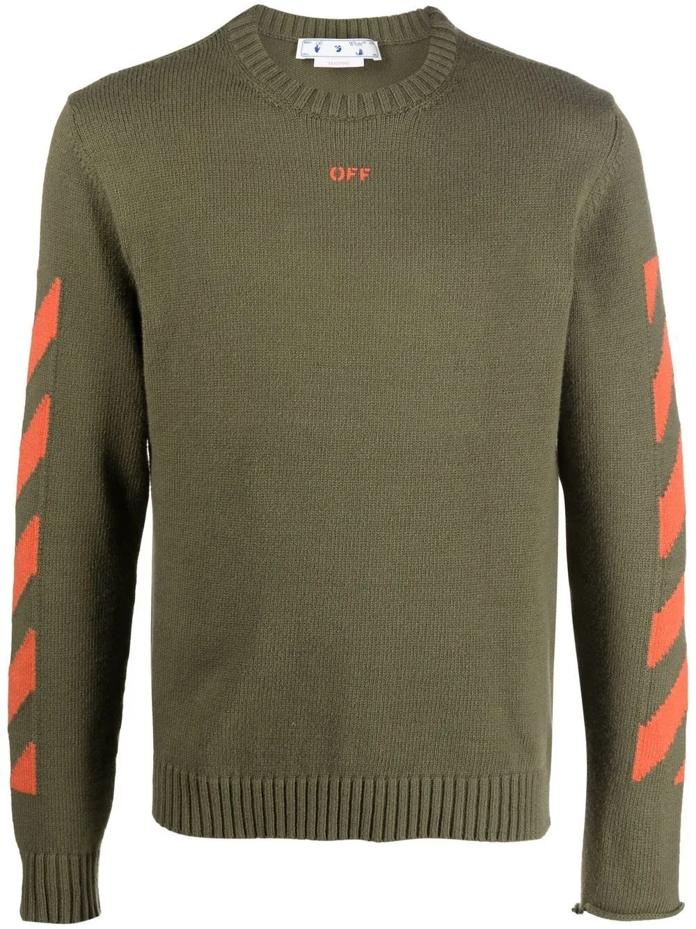 

Джемпер с полосками Diag OFF-WHITE, зеленый