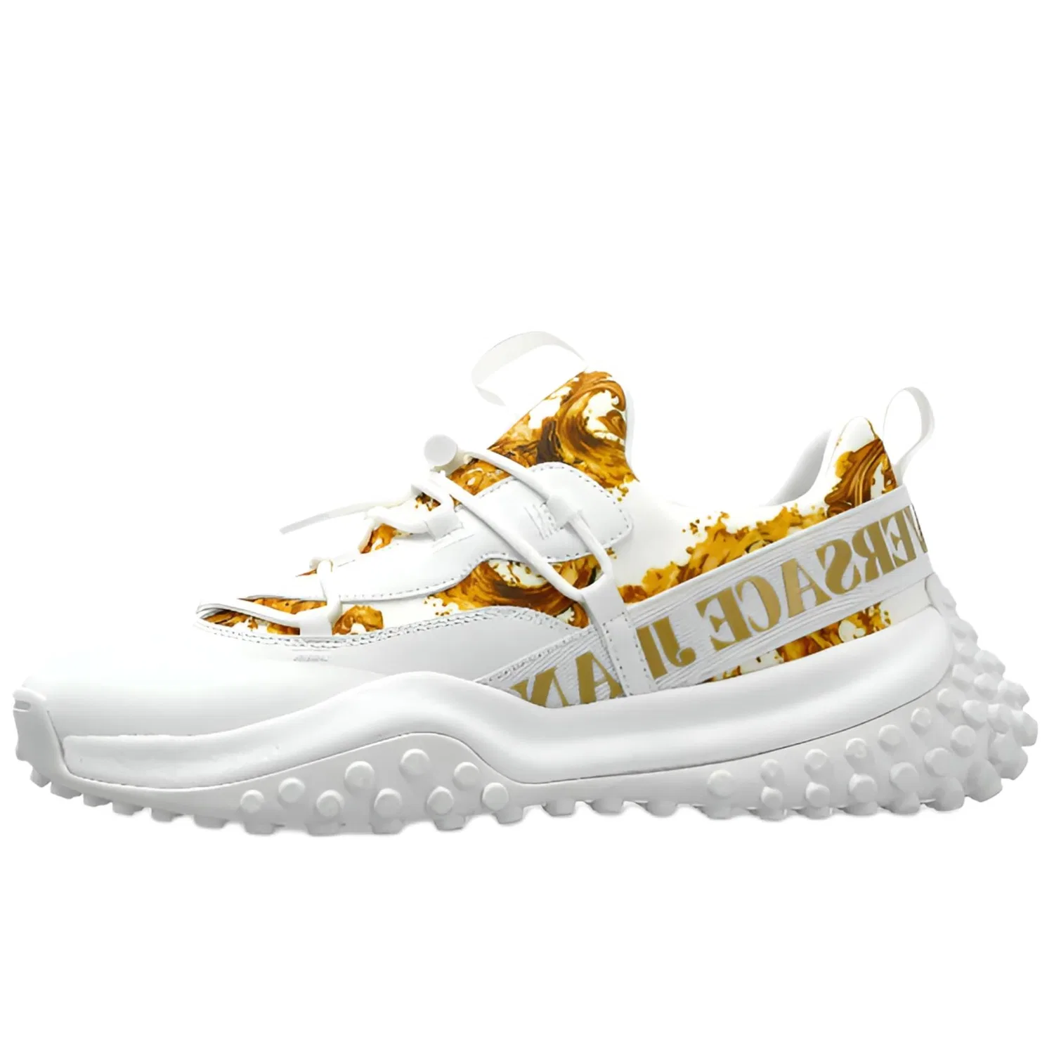 Кроссовки с барочным принтом VERSACE JEANS COUTURE белые