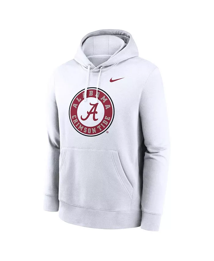 Мужская белая толстовка с капюшоном Alabama Crimson Tide Primetime Alternate Logo Club Fleece Pullover Hoodie Nike — фото 3