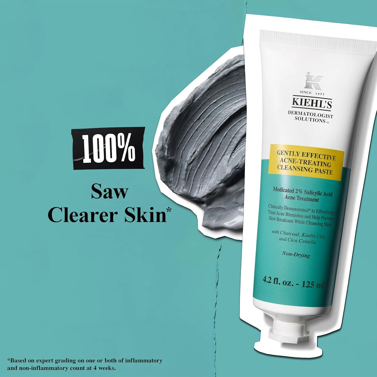 Маска для лица Kiehl's — Kiehl’s Acne-Treating Cleansing Paste с салициловой кислотой, многофункциональное, 124 мл — фото 2