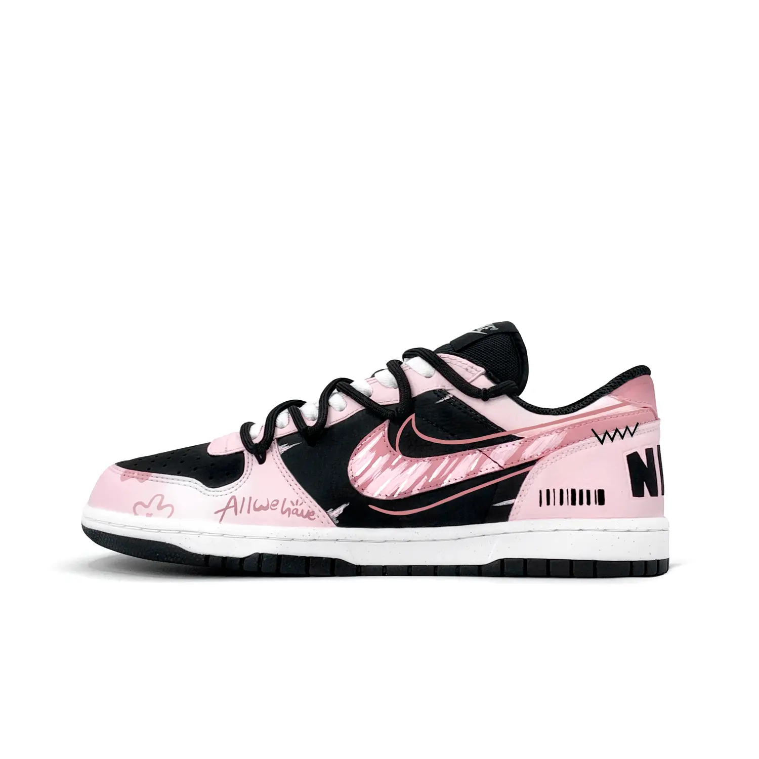 

Nike Мужские низкие скейтборд-кепы Big Pink Ink Adventure из натуральной кожи с амортизацией, розовые