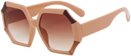 

Уникальные солнцезащитные очки многоугольной квадратной формы с градиентными линзами для женщин. Классические ретро-винтажные большие очки для леди MTZJH, Beige Pink Pink