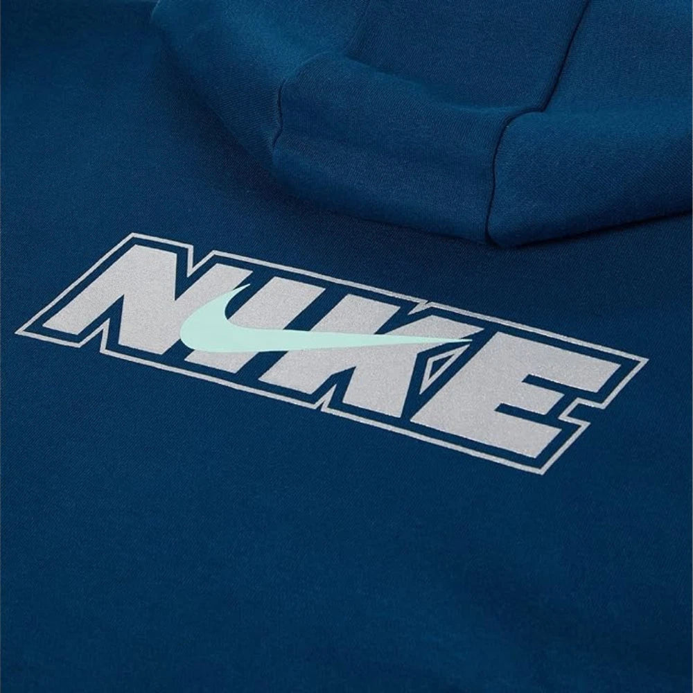 Худи Nike NSW Icon Novelty для девочек, голубая мятная, флисовая, свободного кроя, RED440 — фото 3