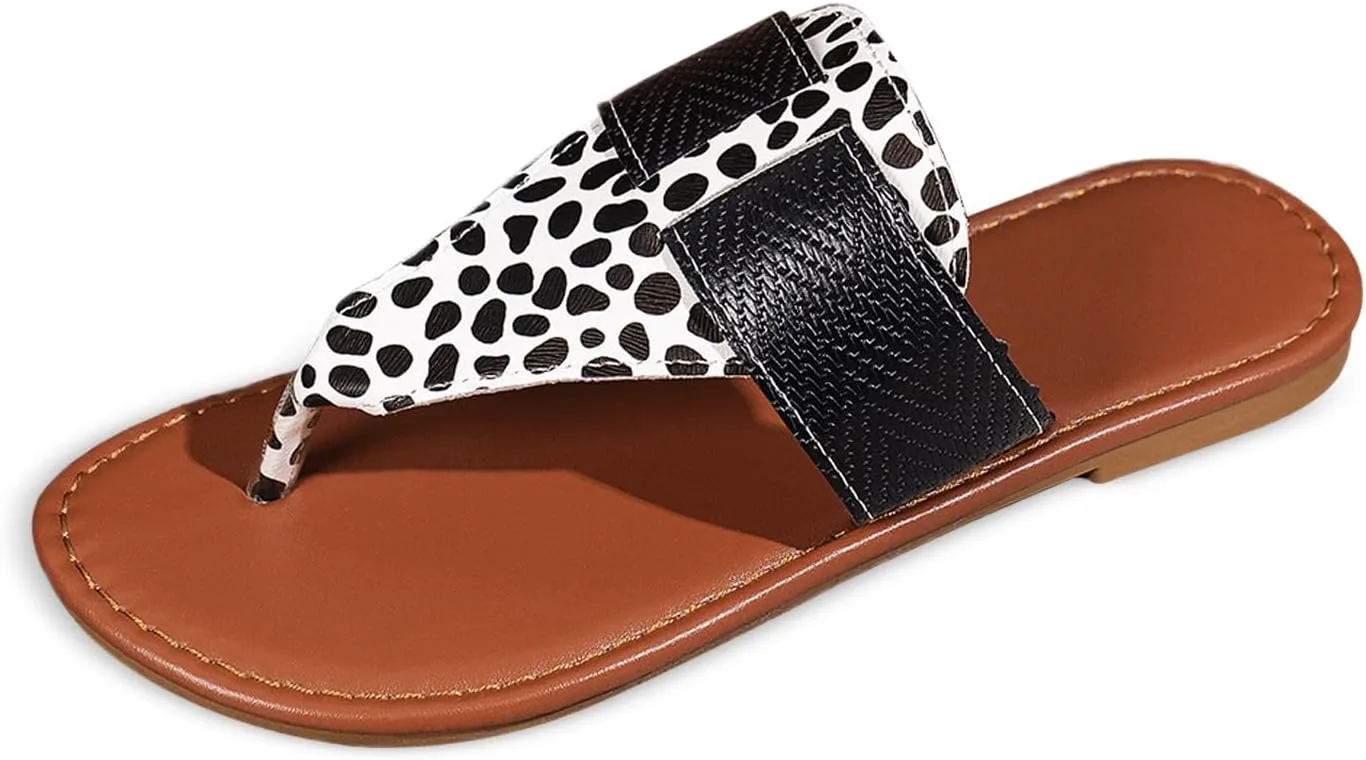 

Женские слайд-сандалии Solaud, удобные шлепанцы на плоской подошве, с ремешком между пальцами, леопардовые, летние и весенние