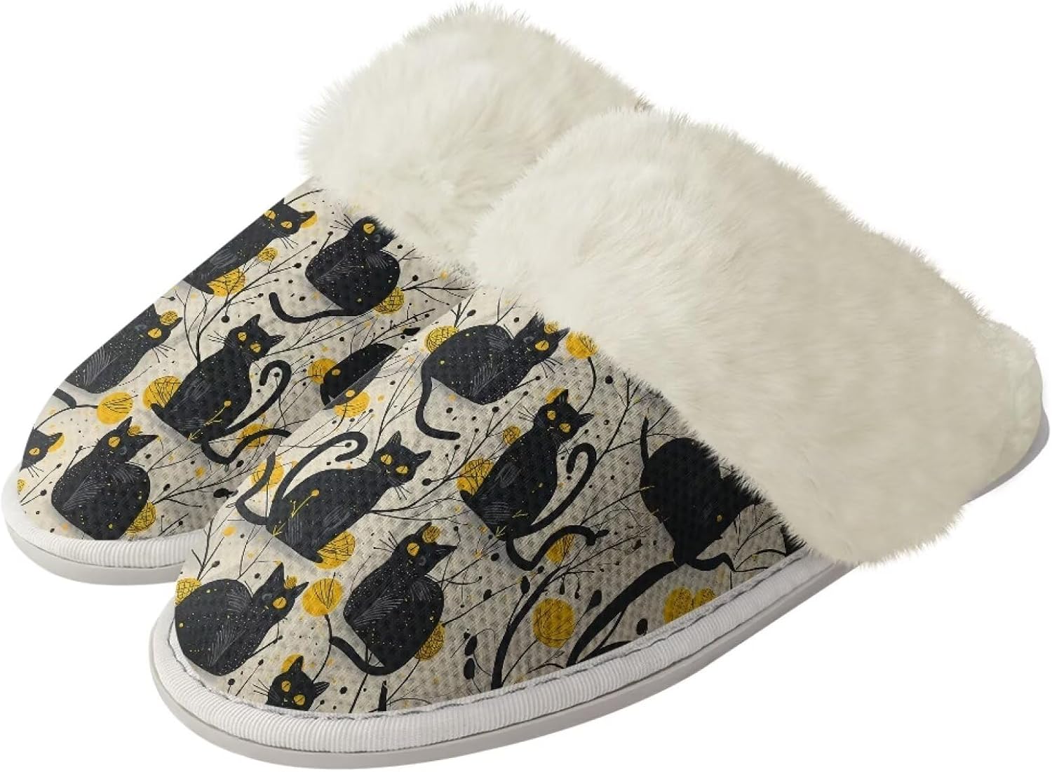 

Домашние тапочки Watdotory для женщин и мужчин, зимние, с закрытым носком, теплые, на плоской подошве, унисекс, повседневные, дышащие, мягкие плюшевые, для ванной и дома, черный