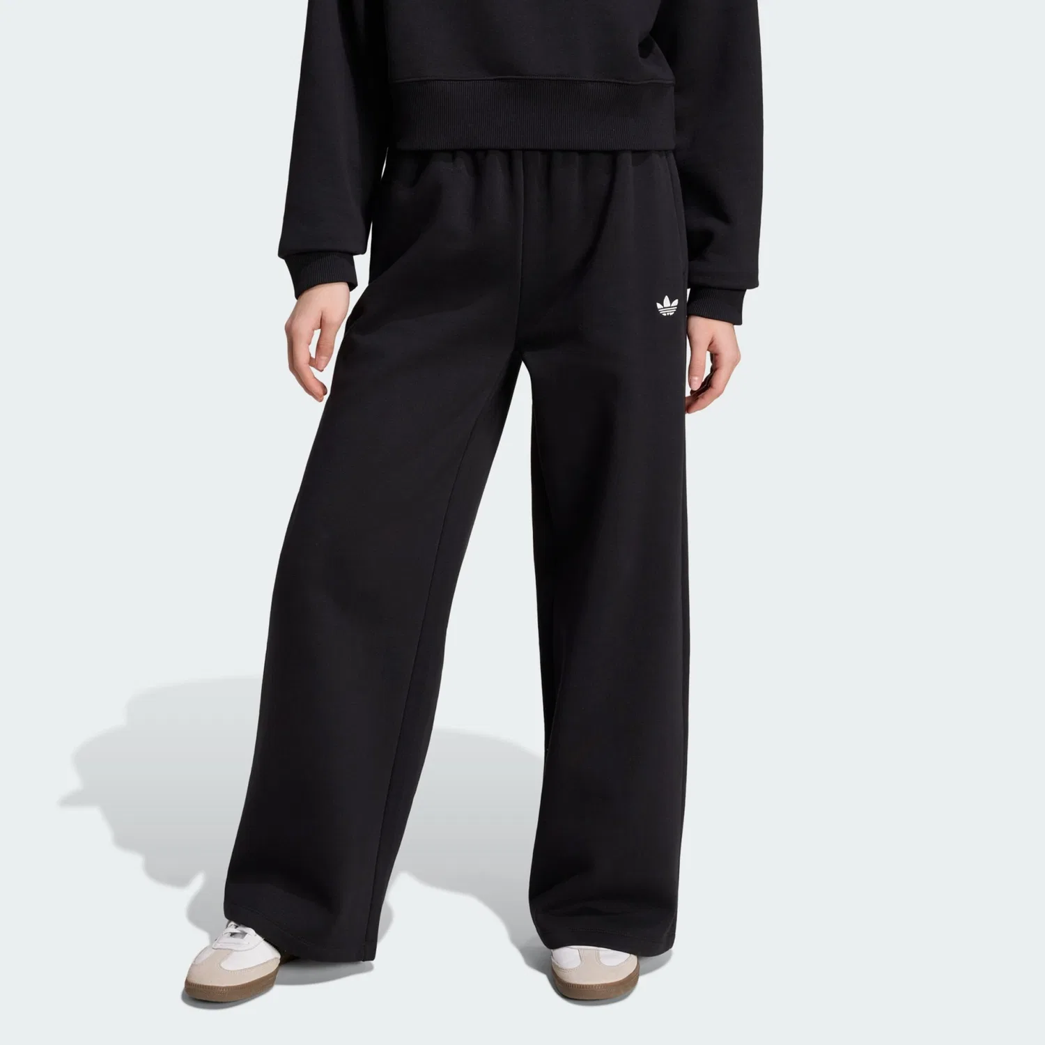 Брюки Adidas Originals с широкими штанинами, черные — фото 2