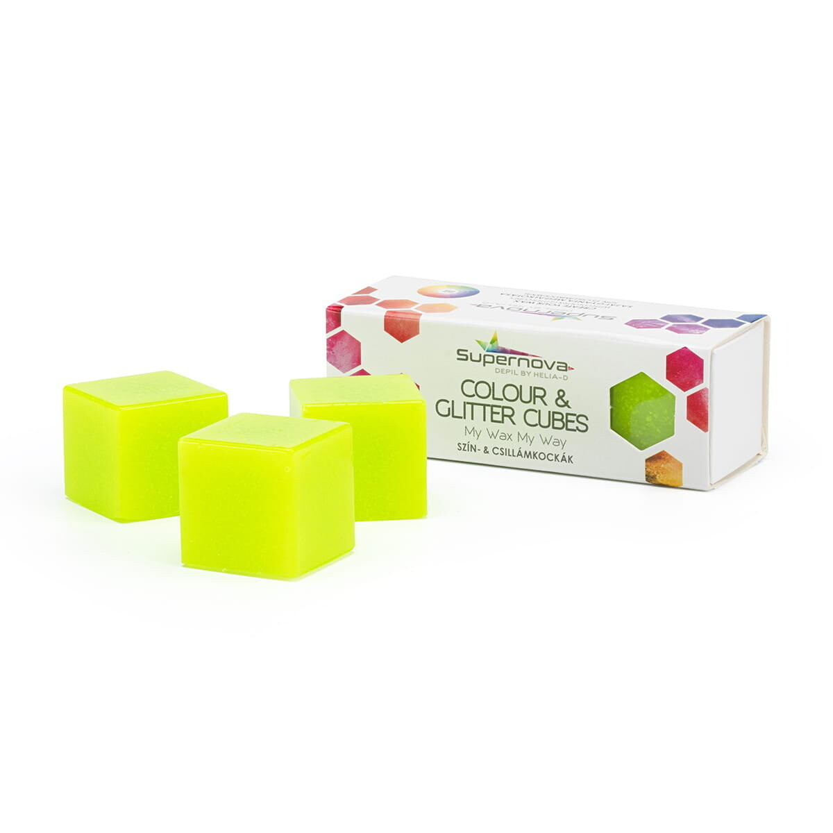 

Supernovadepil, Color Cube Neon Yellow, кубик цветного воска, 3 x 13 мл