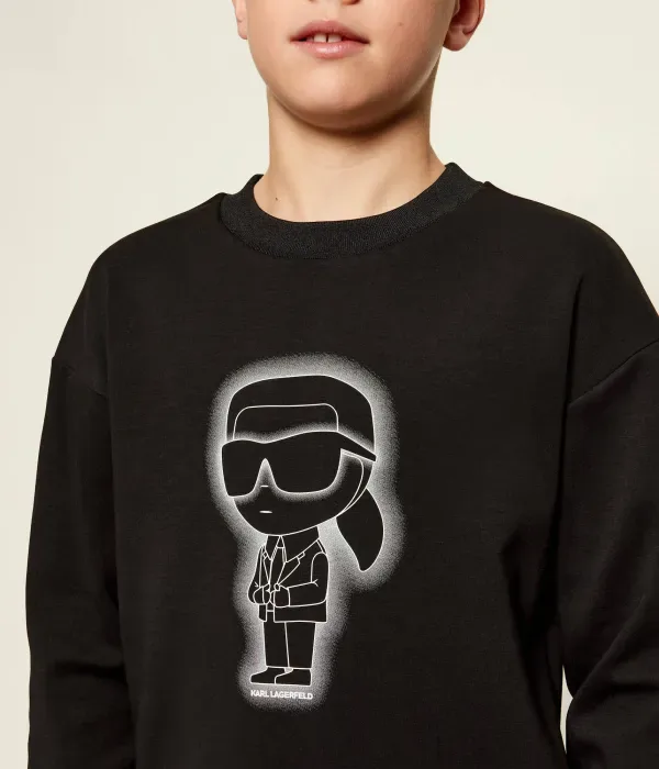 Толстовка regular fit Karl Lagerfeld Kids, черный — фото 4
