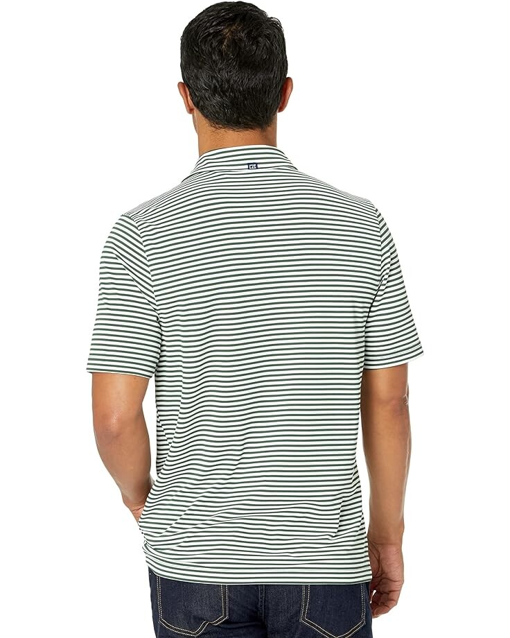 

Поло Cutter & Buck Virtue Eco Pique Stripe Recycled Polo, цвет Hunter