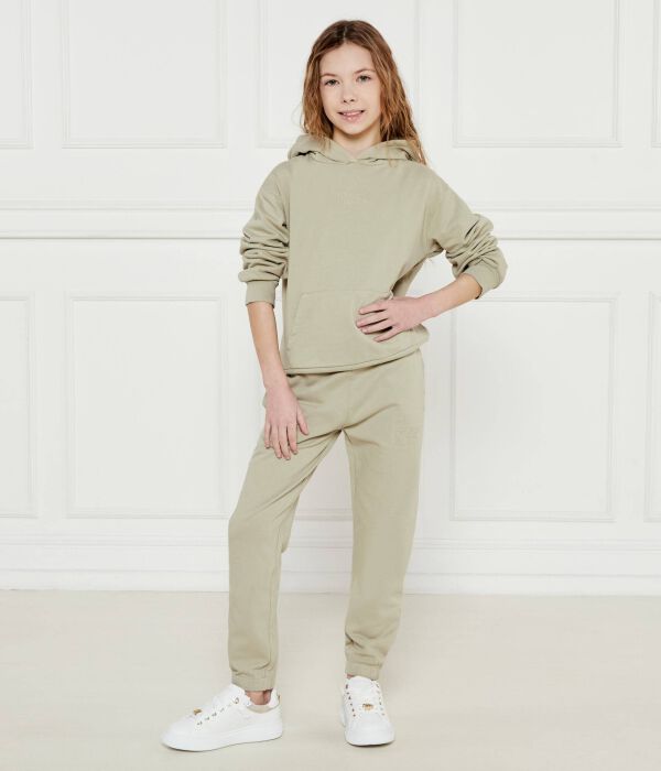 Толстовка детская Guess хлопковая однотонная, зеленый — фото 2