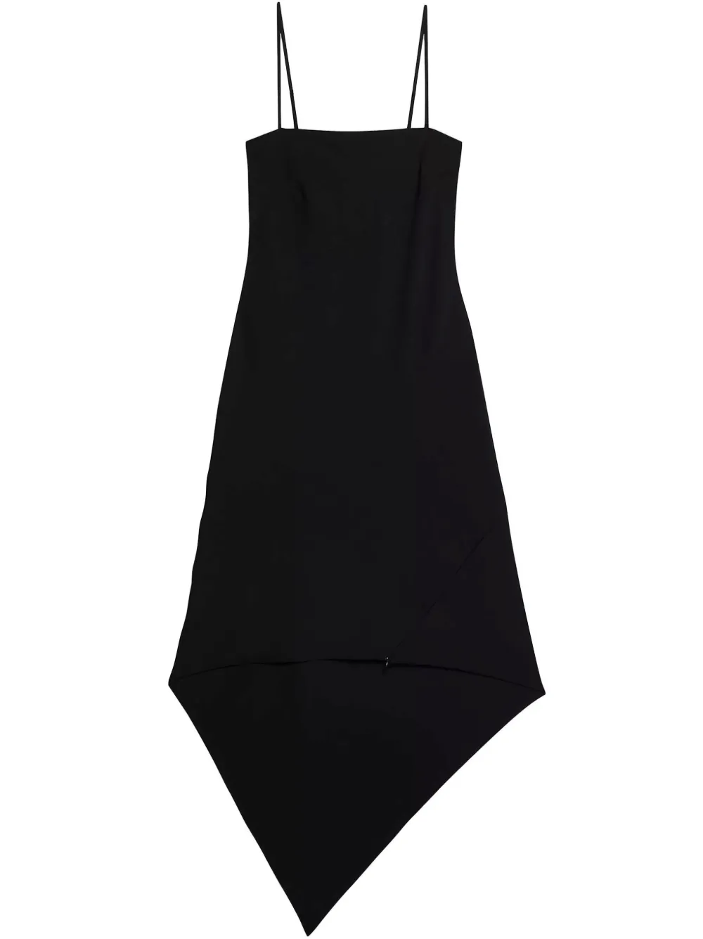 

Платье миди асимметричного кроя из вирджинской шерсти Helmut Lang, черный