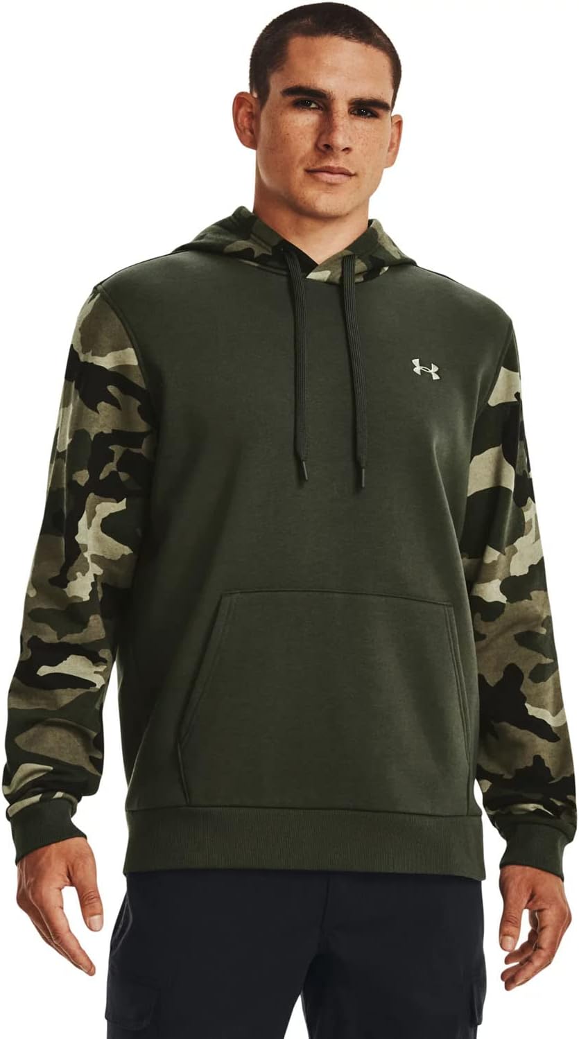 

Under Armour - мужская флисовая толстовка Rival Camo Blocked HDY, Baroque Green/Canyon Clay (310)