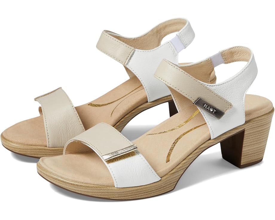 Туфли Naot Intact, цвет Soft Ivory Leather/Soft White Leather/Radiant Gold Leather