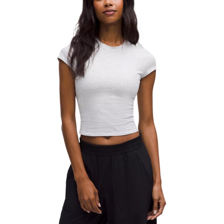 

Lululemon Органическая хлопковая футболка SS25 Regular женская смешанный цвет Ultra Light Gray/Light Ivory White/HCUG/LTIV