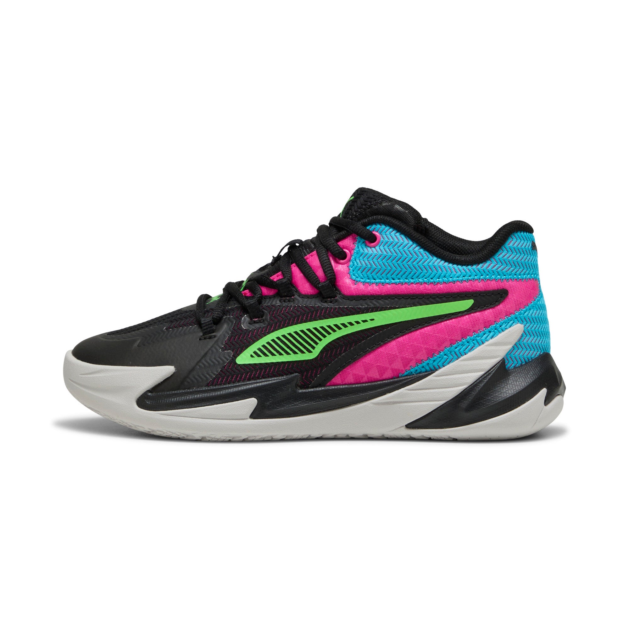 

Баскетбольные кроссовки PUMA Big Kids' Dagger, цвет black/fluro pink pes