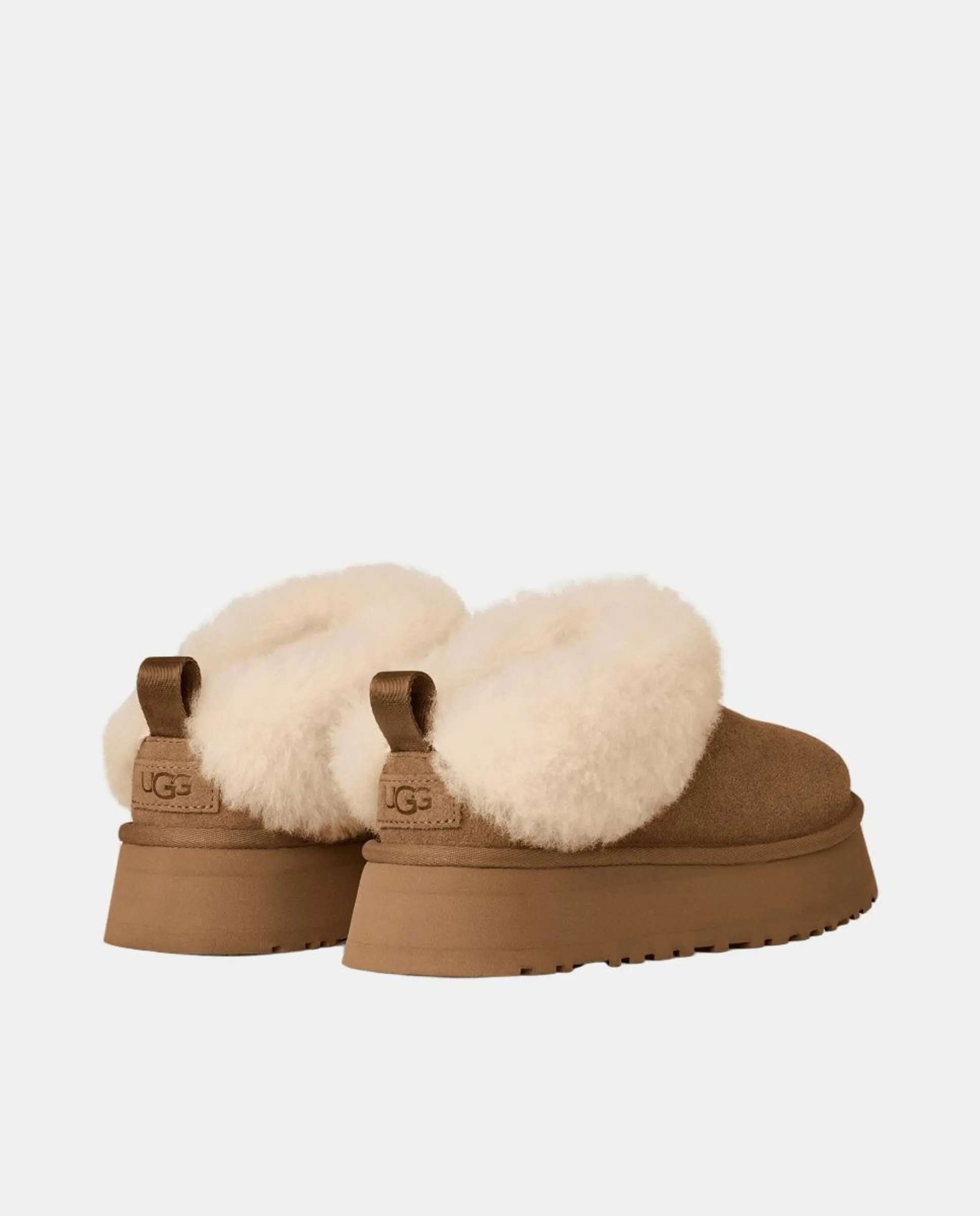 Ботинки UGG Tazzelle из кожи и меха, коричневый — фото 3