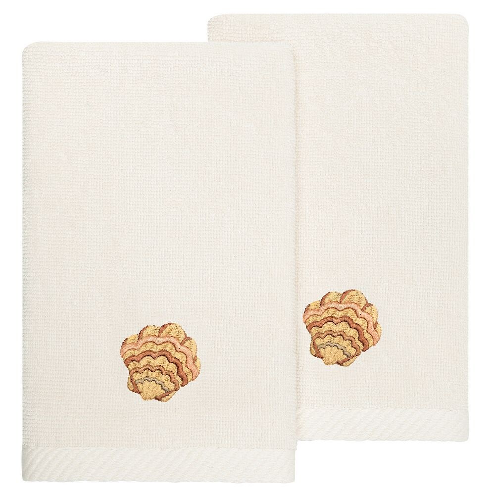 

Linum Home Textiles Турецкий хлопок Aaron Набор полотенец для кончиков пальцев с украшением из 2 предметов, бежевый