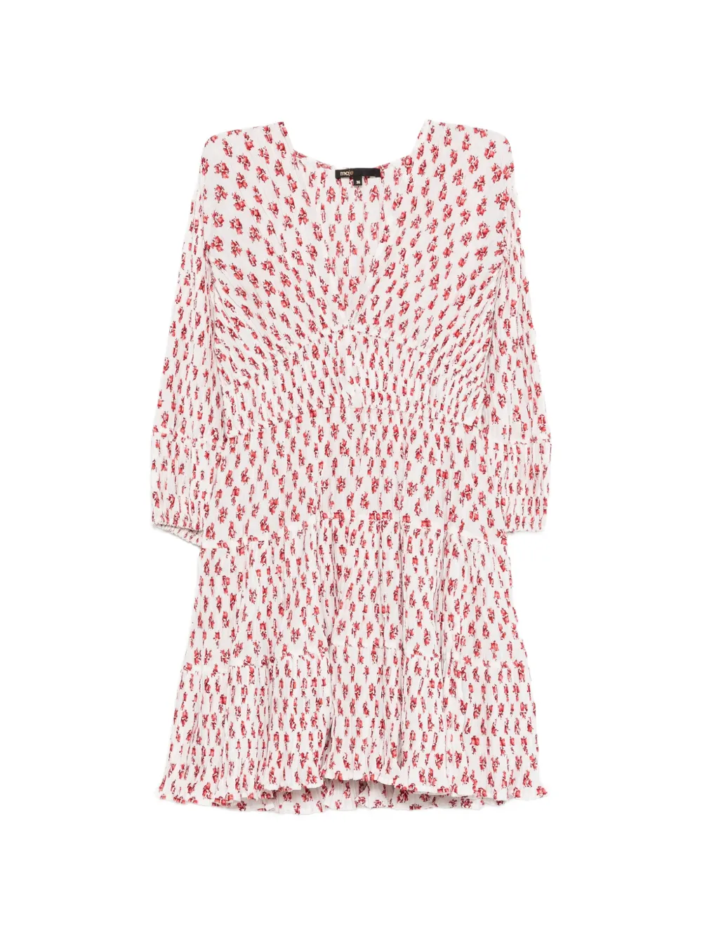 

Платье с V-образным вырезом и цветочным принтом Maje, белый