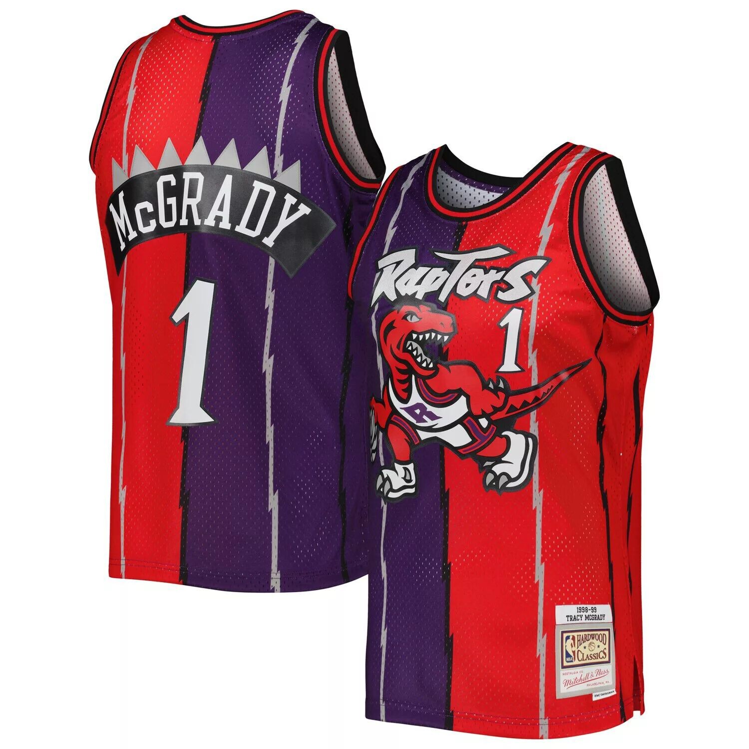 

Мужская майка Mitchell & Ness Tracy McGrady фиолетово-красная Toronto Raptors Hardwood Classics 1998-99 Split Swingman Джерси, Красный, Мужская майка Mitchell & Ness Tracy McGrady фиолетово-красная Toronto Raptors Hardwood Classics 1998-99 Split Swingman 