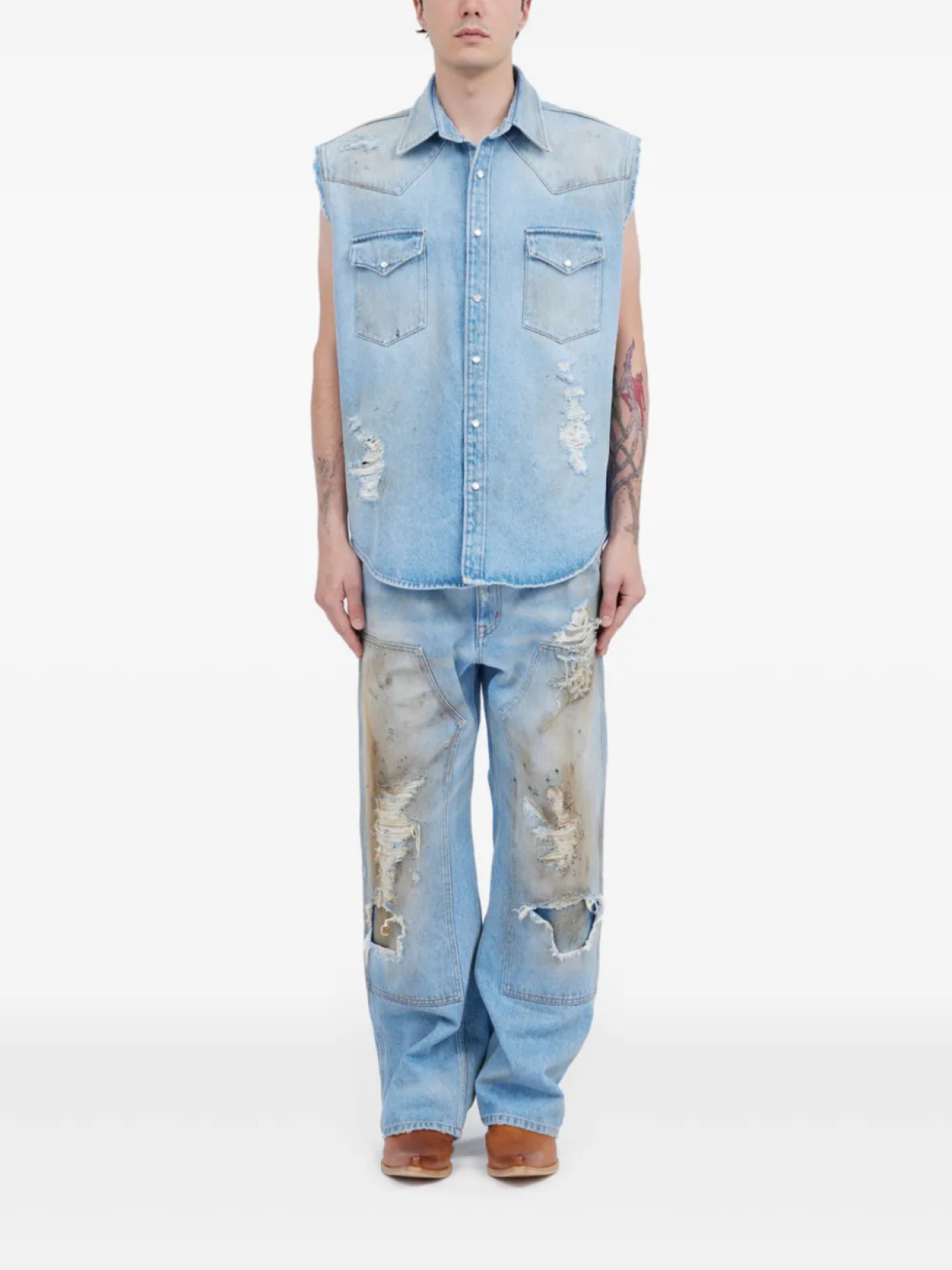 

Рубашка без рукавов MM6 Maison Margiela, синий
