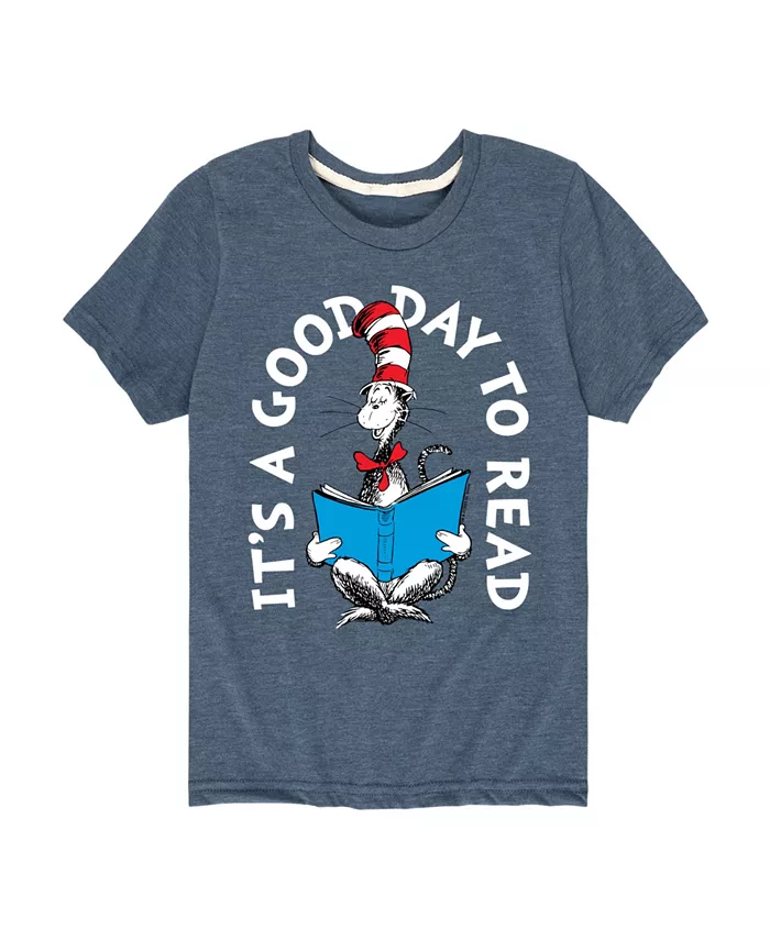 

Футболка с принтом "Big Boys It's a Good Day to Read" Dr. Seuss, синий