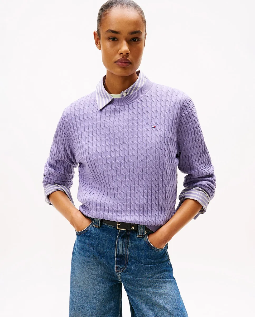 

Женский джемпер с узором «косы» Tommy Hilfiger, сиреневый
