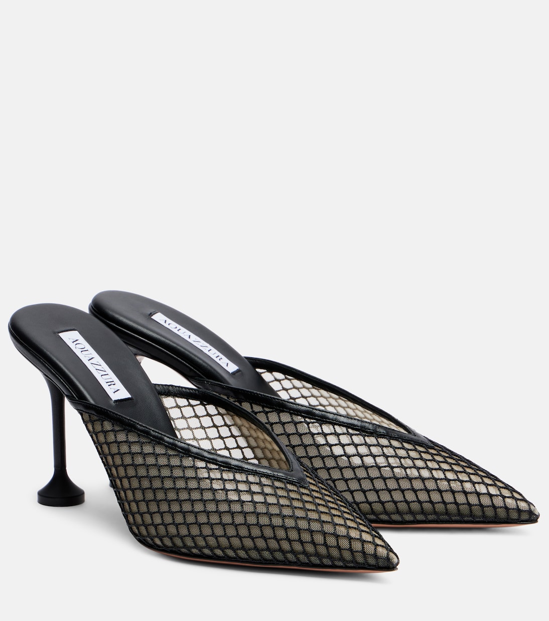 Босоножки Bisous 85 с сетчатым верхом Aquazzura, черный