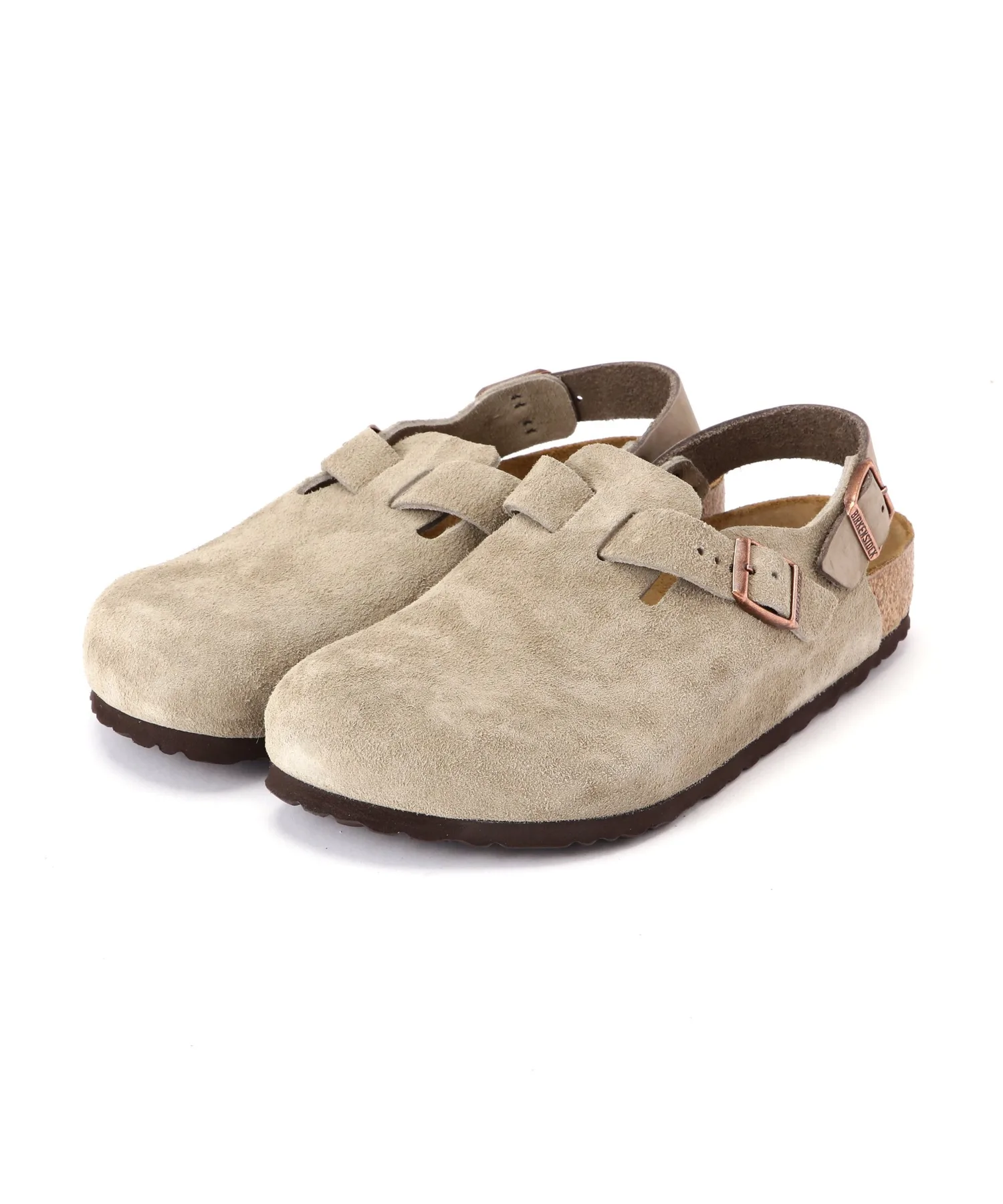 Сандалии BIRKENSTOCK/BIRKENSTOCK/TOKIO Замша/Токийская замша/Замшевая кожа - Серо-коричневый Garden Tokyo, beige — фото 3