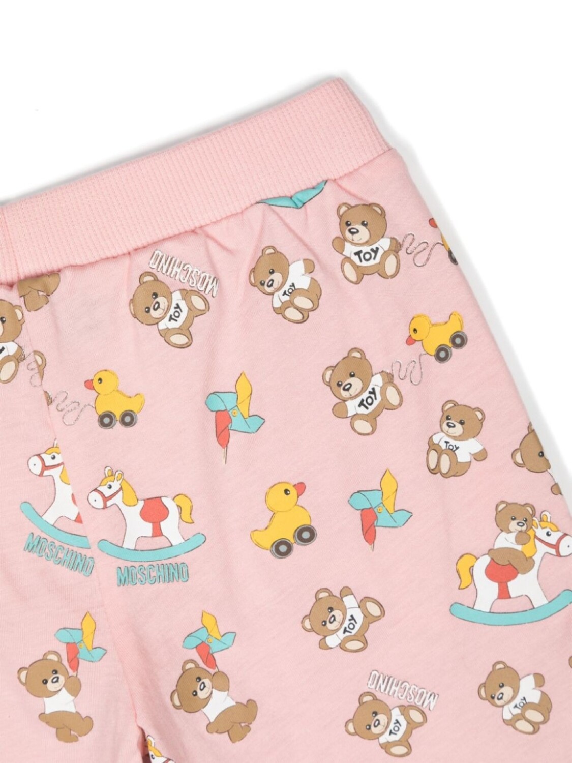 Moschino Kids комплект из футболки и шортов с нашивкой Teddy Bear, розовый — фото 3