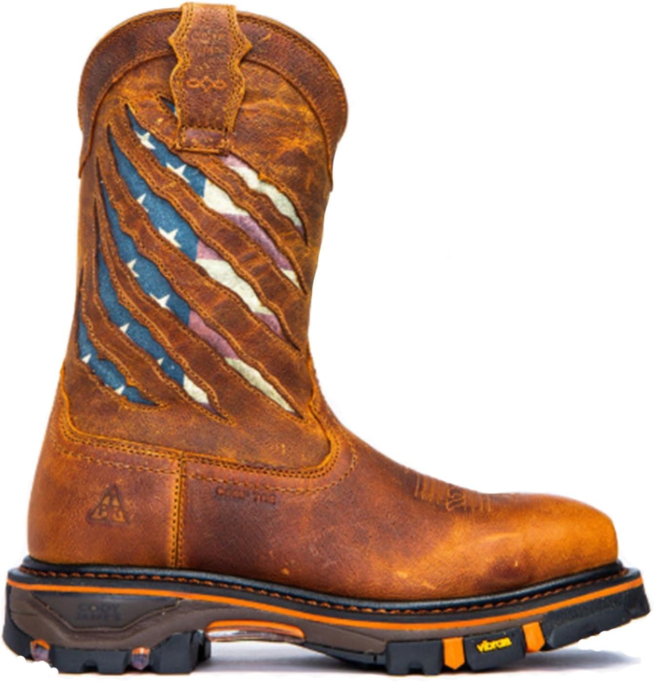 

Мужские сапоги с квадратным носком, унисекс, до середины икры, коричневый Dhaey