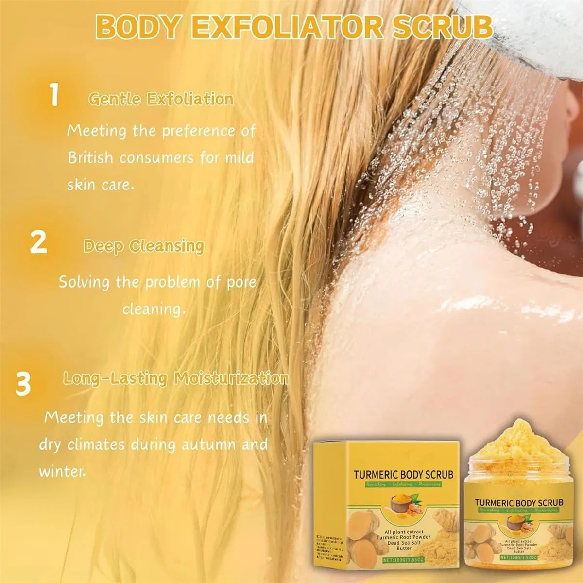 Скраб для тела Turmeric Body Scrub, Pelinuar, 100 г, 1 шт. — фото 2