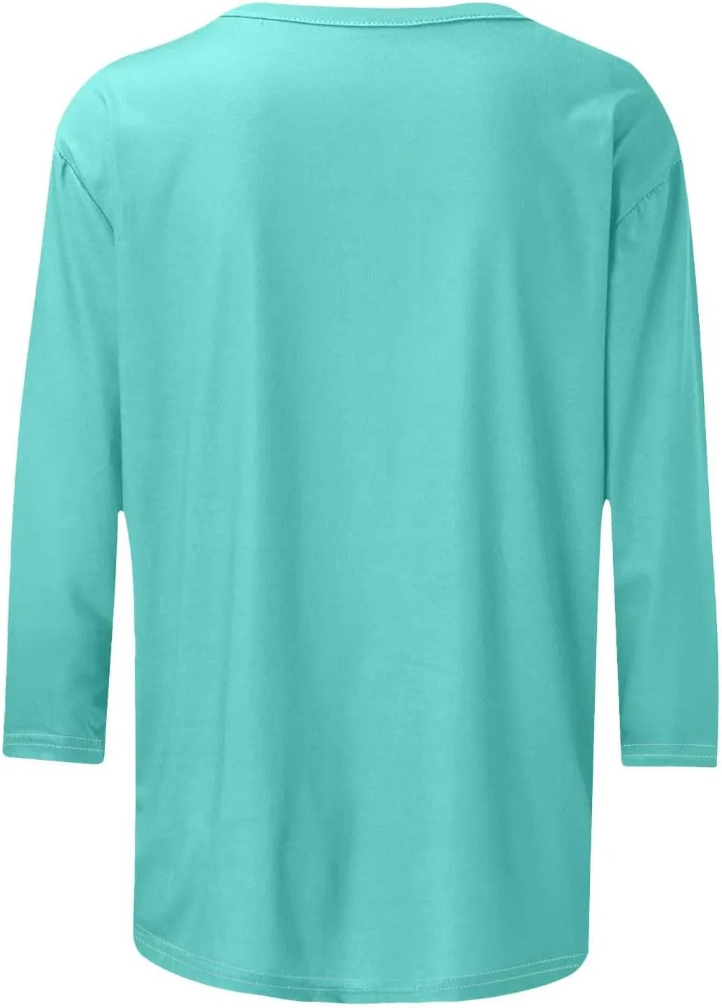 Женская свободная футболка с 3/4 рукавом, Mint Green — фото 4