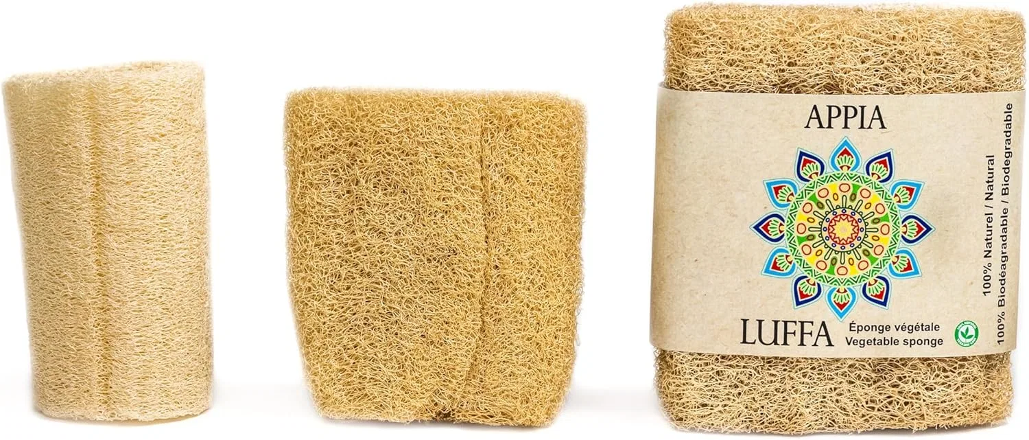 Люфа для тела, Appia Luffa, 1 шт, 15x10x1 см, Beige — фото 4