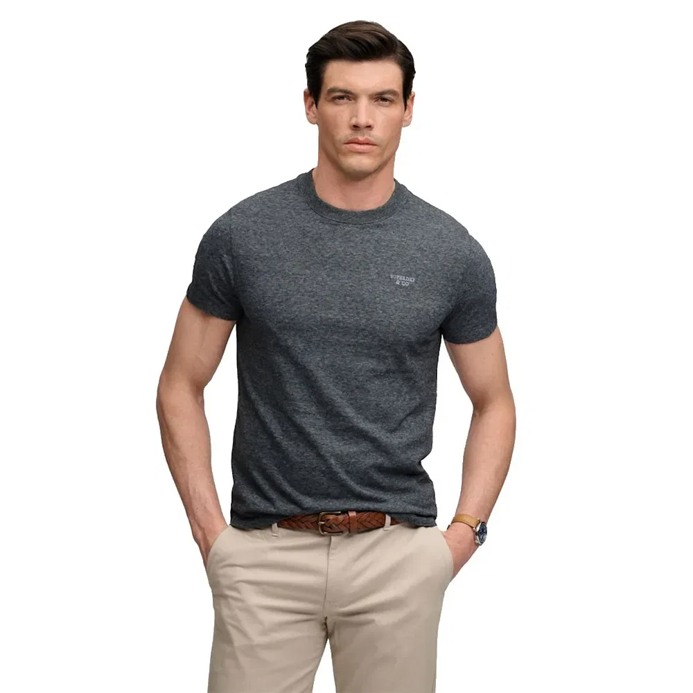 Футболка с коротким рукавом Essential Stacked Logo Embroidered Superdry, серый