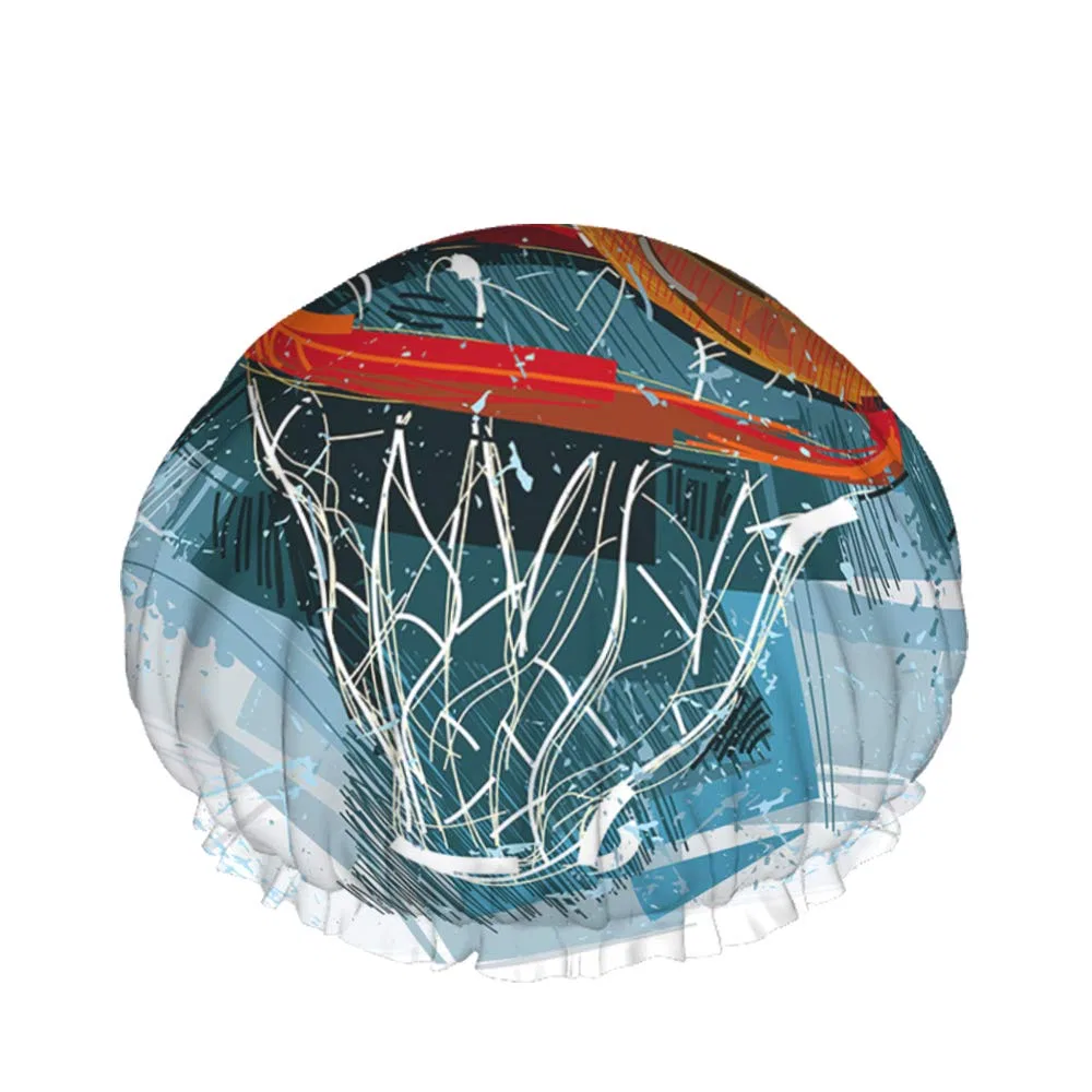 Шапочка для душа Basketball Sketch, Lsjuee, 4.3x10.6 дюймов