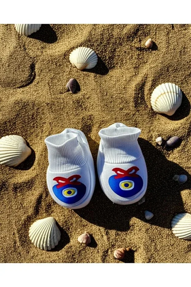 Детские пинетки для новорожденных хлопковые Baby-Kid Store, Ecru