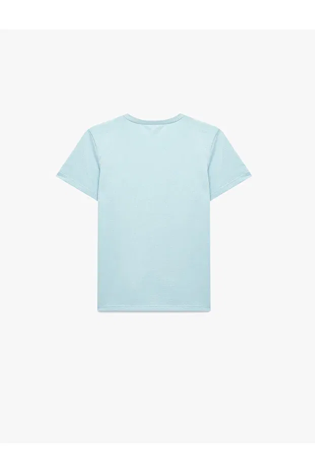 Детская футболка с принтом Dinosaur printed short sleeve crew neck cotton t-shirt Koton, Blue — фото 4