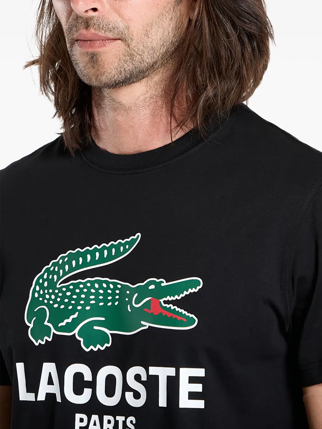 Футболка Lacoste из хлопка в черном цвете, черный — фото 2