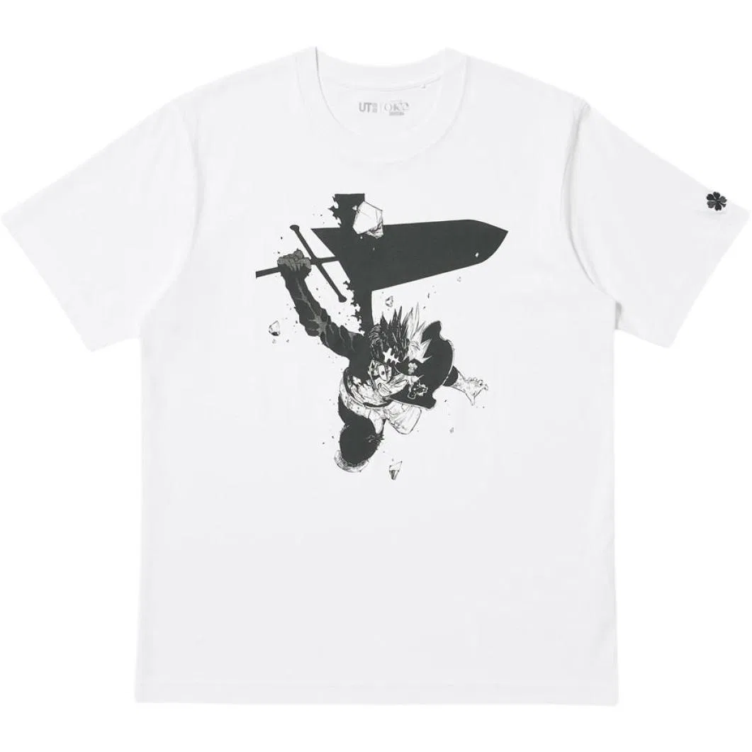 Футболка с принтом Black Clover Collaboration Unisex White Crew Neck UNIQLO